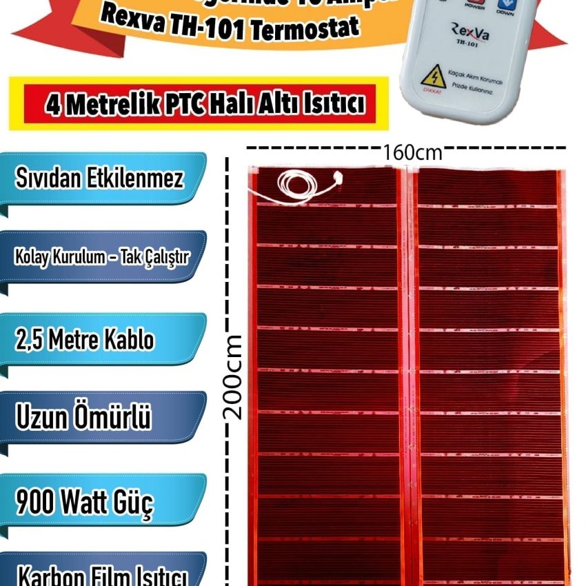 PTC termostatı dört metrelik ısıtıcı